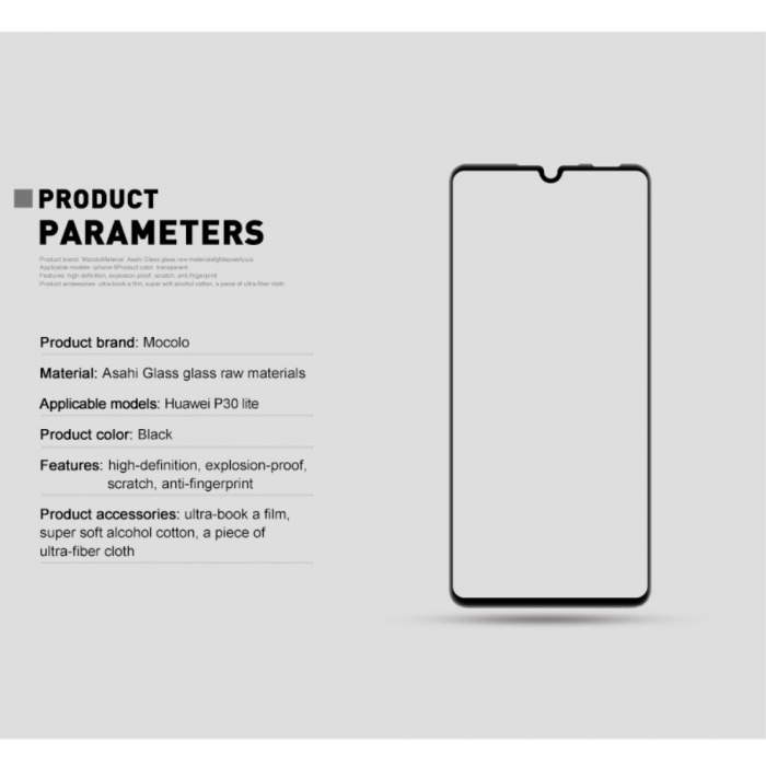 Folie Sticla Flippy® compatibila cu Huawei P30 Lite 111D Negru [11]