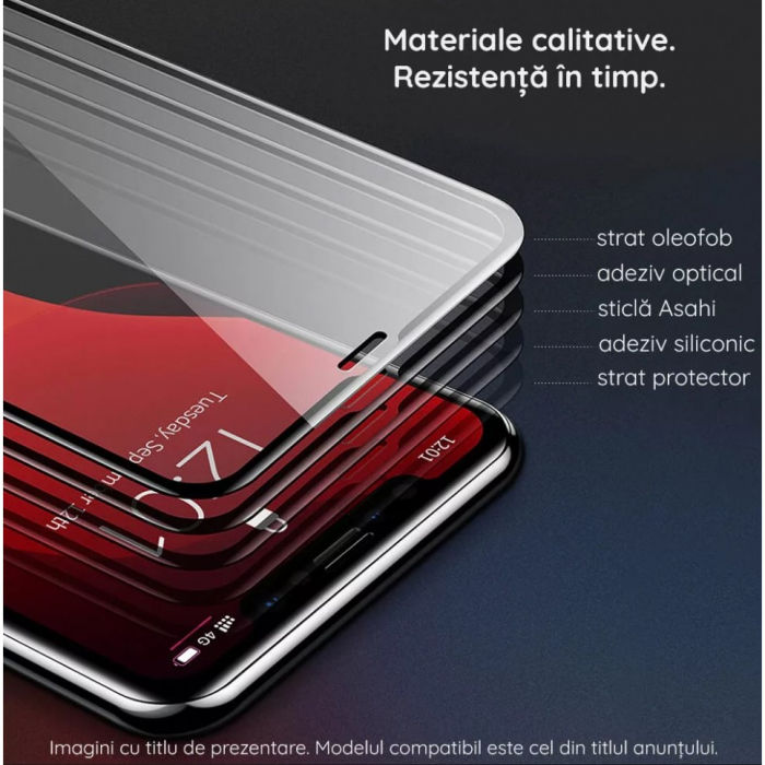 Folie Sticla Flippy® compatibila cu Huawei Y70 111D Negru [2]