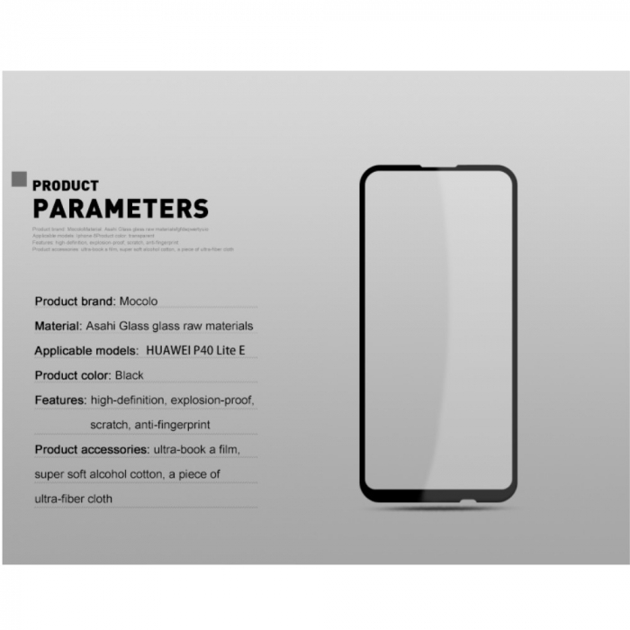 Folie Sticla Flippy® compatibila cu Huawei Y7P 2020 111D Negru [12]
