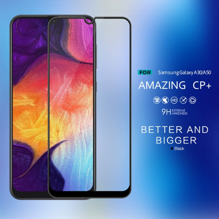 Folie Sticla Flippy® compatibila cu Samsung Galaxy A30/A50 111D Negru [11]