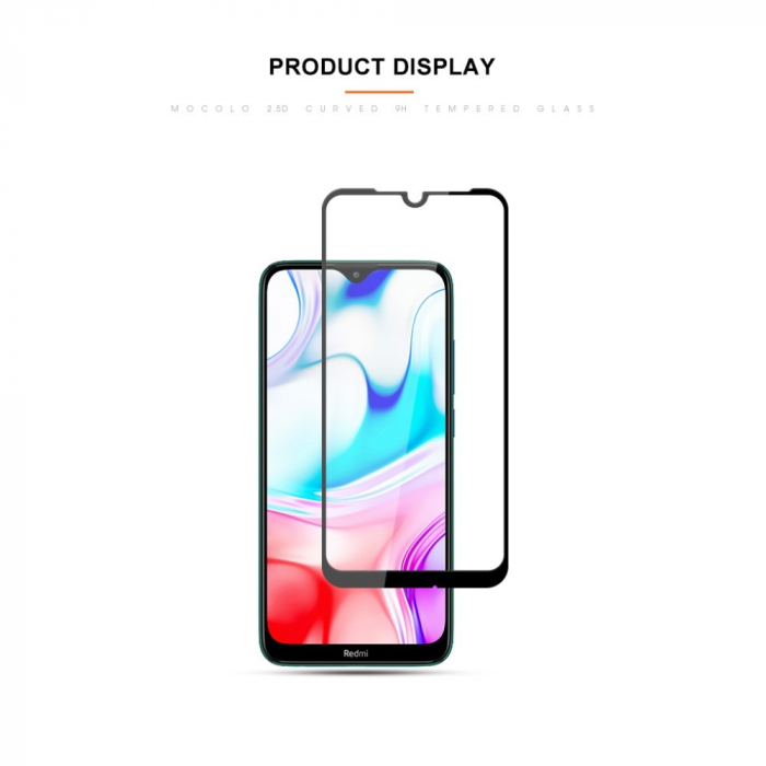 Folie Sticla Flippy® compatibila cu Xiaomi Redmi 8 111D Negru [18]