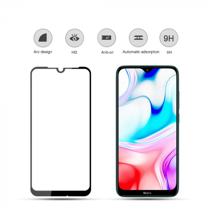 Folie Sticla Flippy® compatibila cu Xiaomi Redmi 8 111D Negru [3]