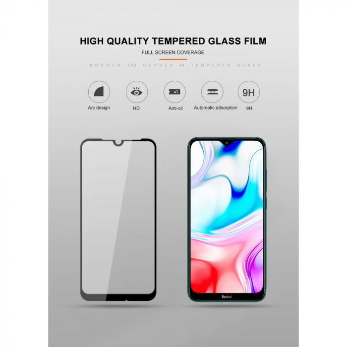 Folie Sticla Flippy® compatibila cu Xiaomi Redmi 8 111D Negru [13]
