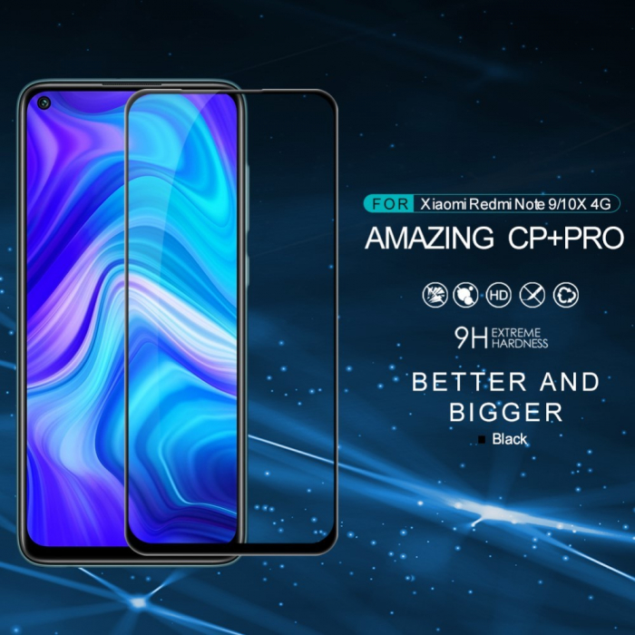 Folie Sticla Flippy® compatibila cu Xiaomi Redmi Note 9 111D Negru [15]