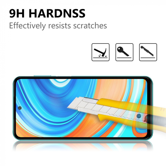 Folie Sticla Flippy® compatibila cu Xiaomi Redmi Note 9 Pro 111D Negru [4]