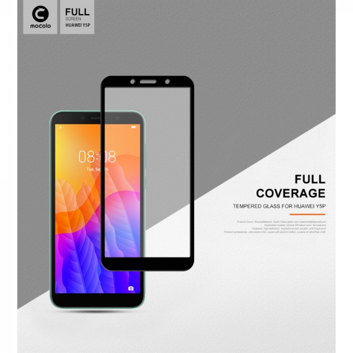 Folie Sticla Flippy® pentru Huawei Y5P 2020 111D Negru [10]