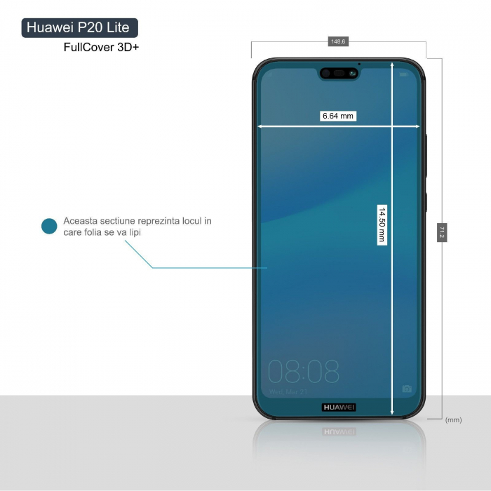 Folie Sticla Huawei P20 Lite Full Face Negru [6]