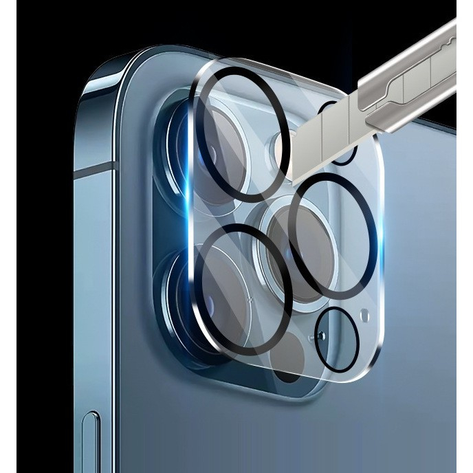 Folie Sticla pentru camera Apple iPhone 14 Pro / 14 Pro Max, Transparent cu margini negre [2]
