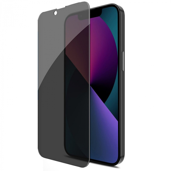 Folie sticla securizata cu sistem de montare usor si rapid Flippy pentru Apple iPhone 14 / 13/ 13 Pro, Privacy, Transparenta [2]
