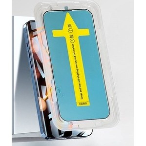 Lichidare Folie sticla securizata cu sistem de montare usor si rapid Flippy pentru Apple iPhone 14 / 13 / 13 Pro, Transparent cu margini negre [3]