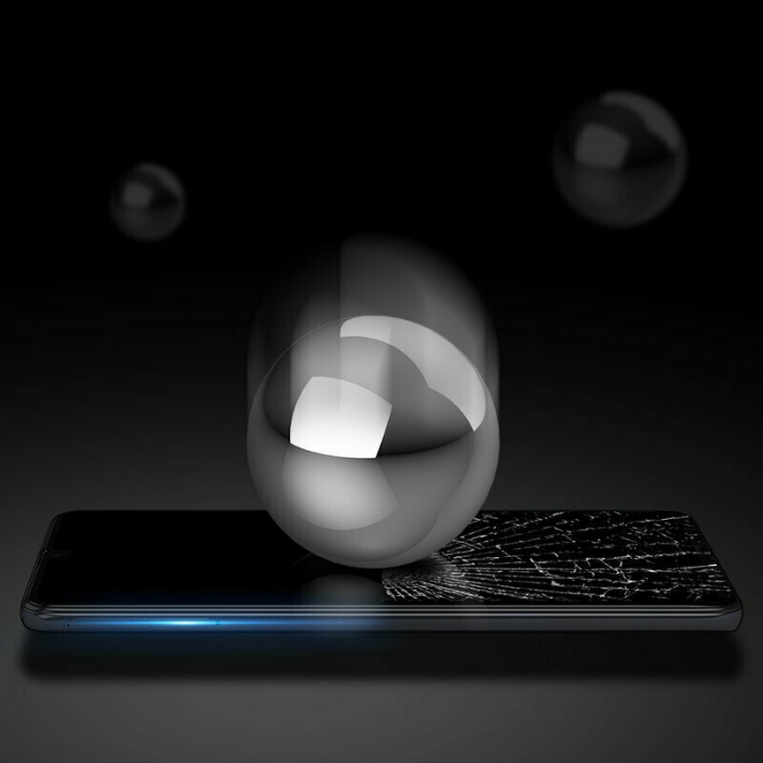 Folie Sticla Securizata Curbata Flippy pentru Samsung S10 Plus cu recunoastere a amprentelor digitale, 9H, lipici margine, contur negru [3]