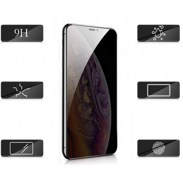 Folie ecran Flippy pentru iPhone 14 Pro, Sticla Privacy, Transparenta, Protectie Completa [2]