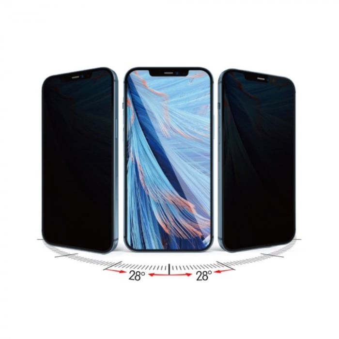 Lichidare Folie protectie Flippy pentru iPhone 14 Pro Max, Sticla securizata, temperata, duritate 9H, Privacy 360, Transparenta, Protectie Completa [4]