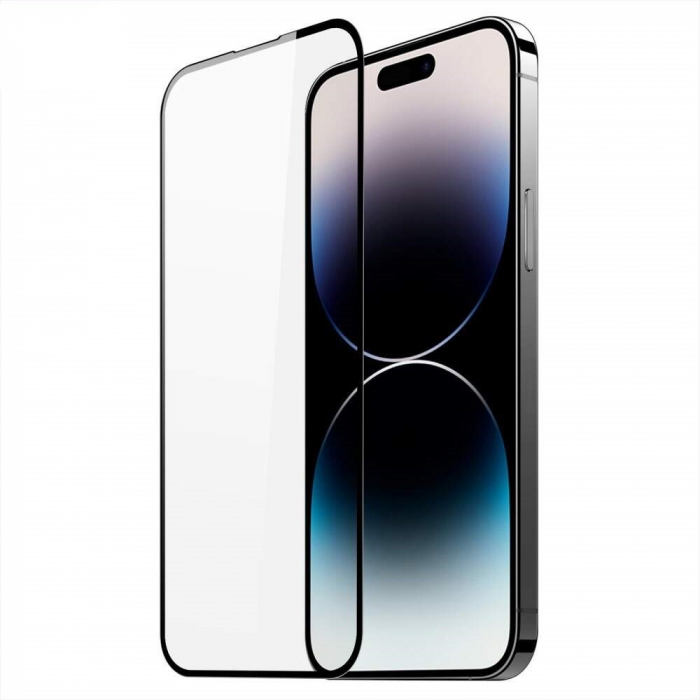 Folie Sticla Securizata Flippy compatibil cu Apple iPhone 15 Pro, Full Glue Negru [1]