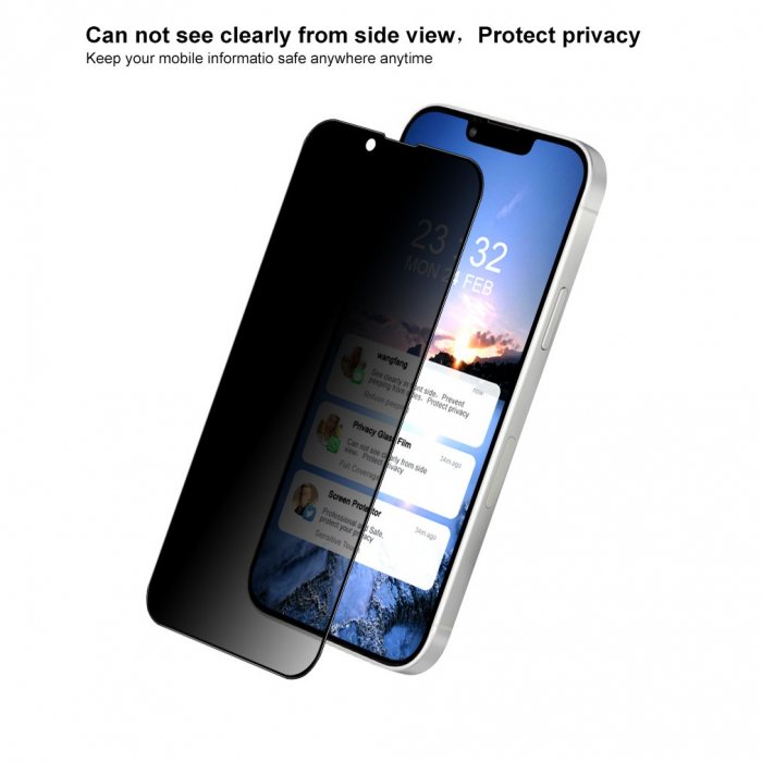 Folie Sticla securizata Flippy® compatibila cu Samsung S20 FE Full Glue Privacy Negru [3]