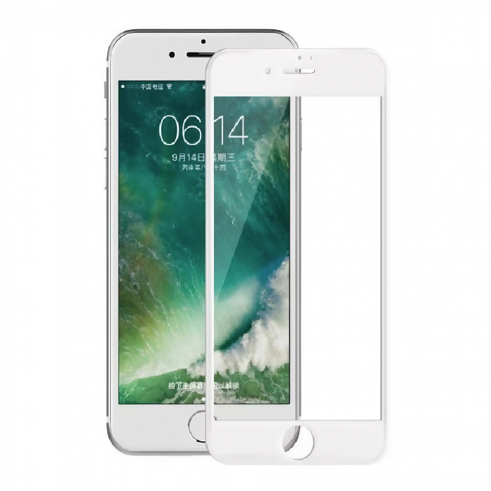 Folie Sticla securizata, Flippy, compatibila cu Apple iPhone SE 2022, Full Glue, margini albe [2]