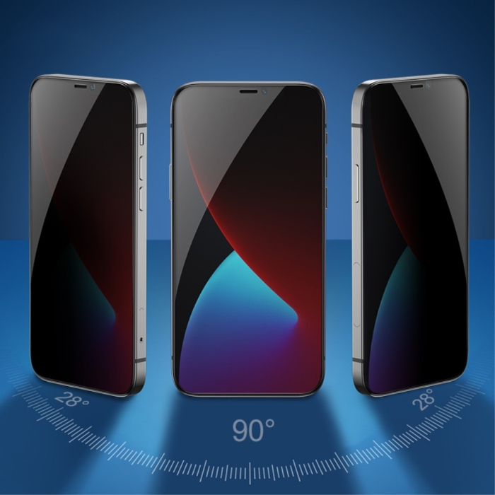 Folie Sticla securizata Flippy compatibila cu Samsung A12 Full Glue Privacy Negru [3]