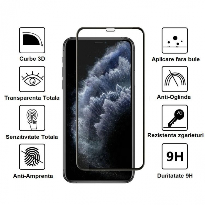 Folie Sticla securizata Flippy® compatibila cu Samsung A22 5G Full Glue Negru [5]