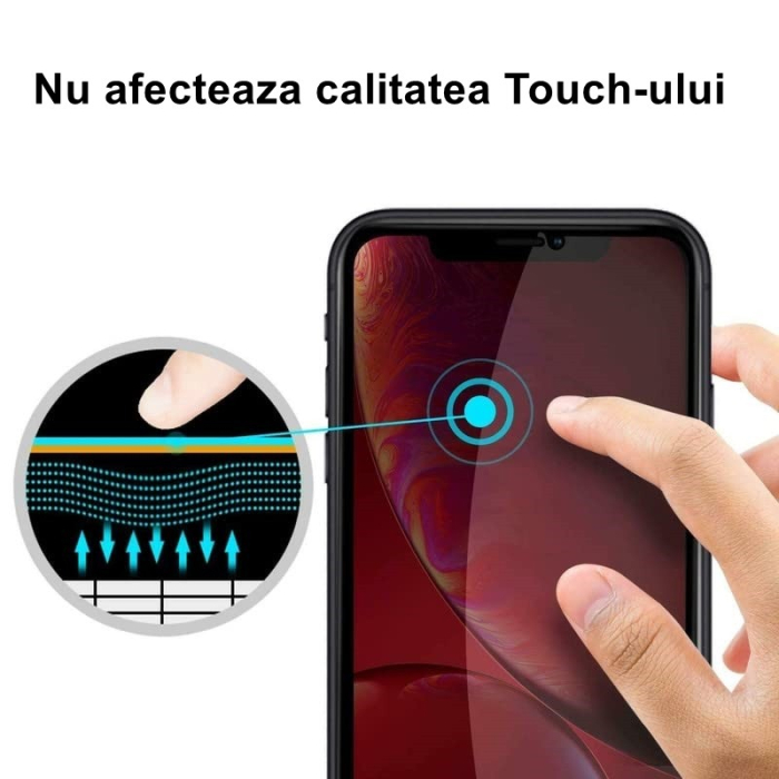 Folie Sticla securizata Flippy compatibila cu Samsung A70 Full Glue Privacy Duritate 9H Negru [3]