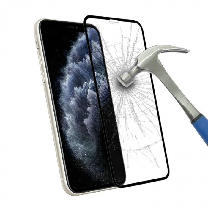 Folie Sticla Securizata Flippy compatibila cu Samsung S20, Full Glue, Curbata, Gaura pentru amprenta, Negru [3]