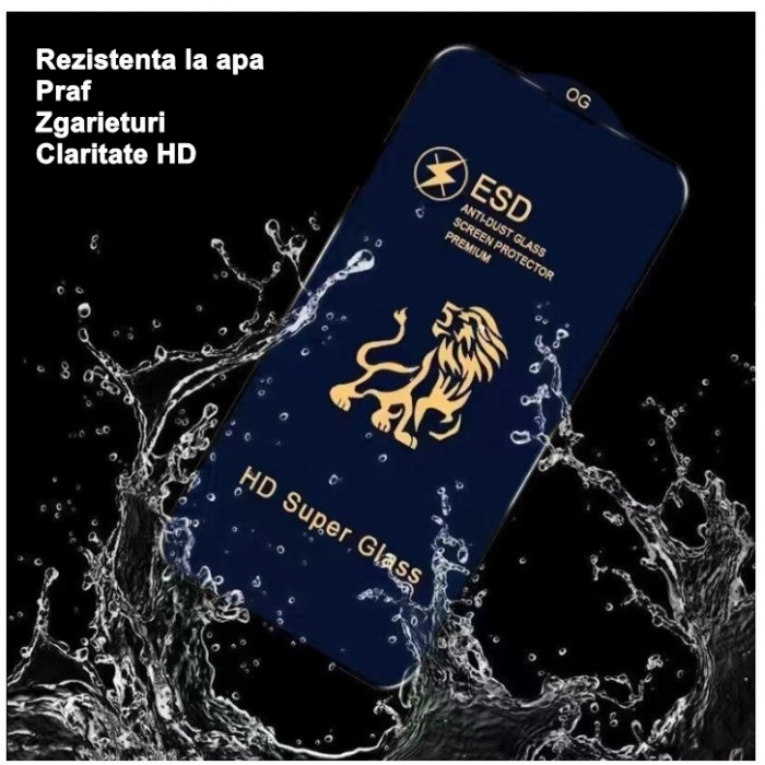Folie Sticla securizata Flippy compatibila cu Xiaomi Redmi Note 12 Pro 5G Full Sticla ESD, Top Glass, Anti-static, Negru [3]