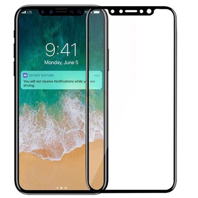 Folie Sticla Securizata Flippy pentru Apple iPhone X Full Face, 9H, Negru [1]