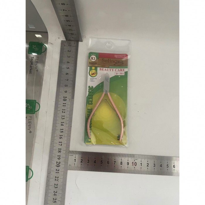 Forfecuta de unghii si cuticule, Flippy, din otel inoxidabil, Roz [2]