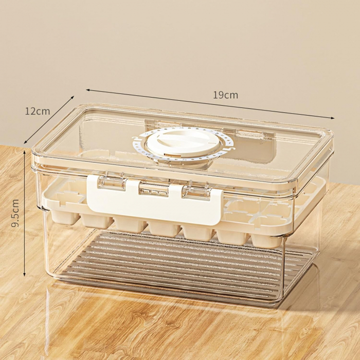 Forma de Gheata, Flippy, Doua Straturi, Inchidere Etans, din PP+PET, 19 x 12 x 9.5 cm, Bej [2]