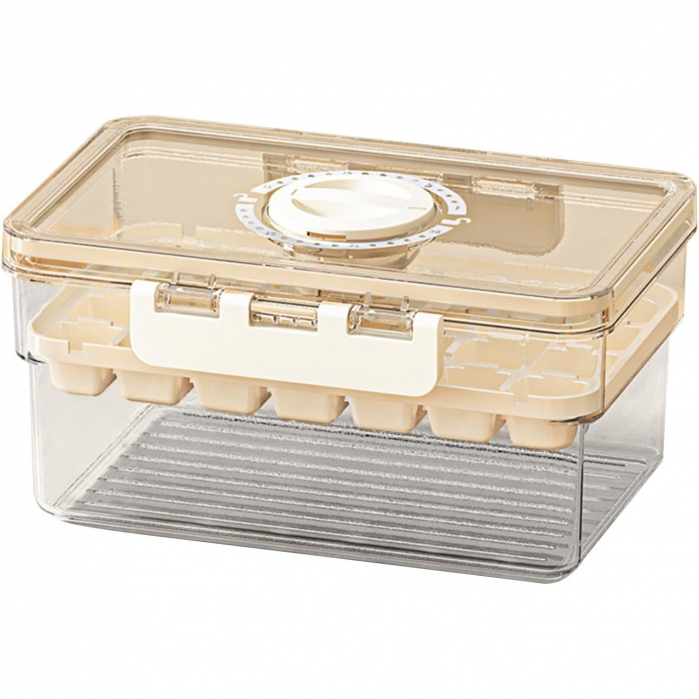 Forma de Gheata, Flippy, un Strat, Inchidere Etans, din PP+PET, 19 x 12 x 9.5 cm, Bej [1]