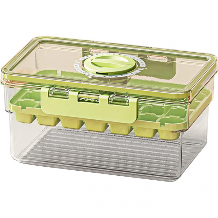 Forma de Gheata, Flippy, un Strat, Inchidere Etans, din PP+PET, 19 x 12 x 9.5 cm, Verde [1]