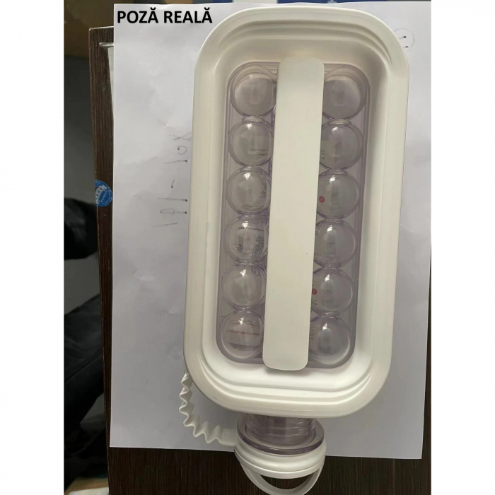 Forma pentru Gheata 2 in 1 Portabila, Flippy, Tavita sub Forma de Sticla, Diametru 3 cm, Multifunctional, 17 Bilute de Gheata, 27.5 x 11.4 x 5.5 cm, Culoare Alb [8]