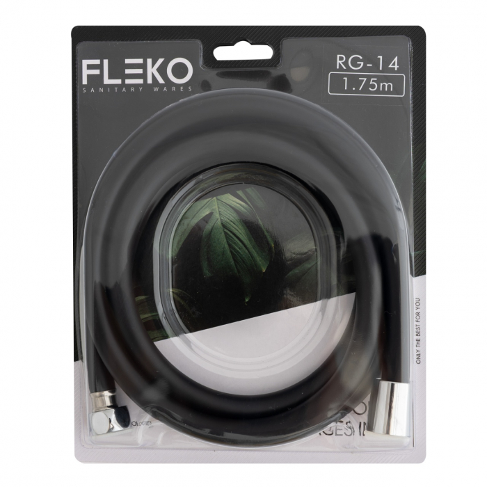 Furtun de dus din silicon negru 175 cm, FLEKO [2]