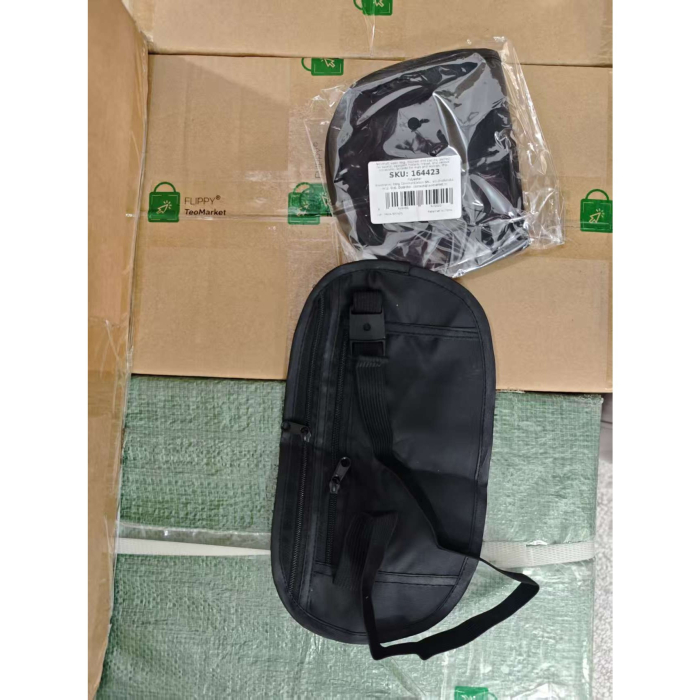 Borseta Anti-Furt, Flippy, 2 Compartimente, Reglabila, Unisex, pentru Documente, Carduri, Telefon, Negru [2]