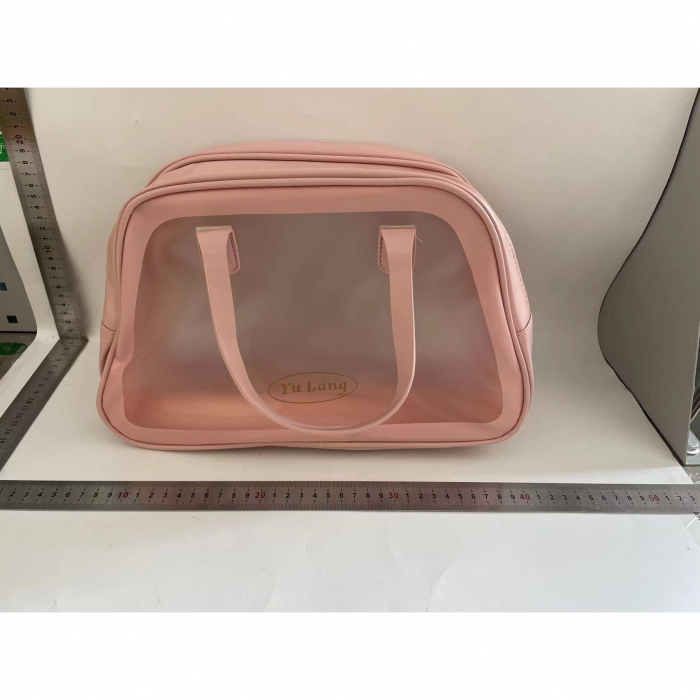 Geanta Cosmetice de Voiaj, Flippy, Dubla Compartimentare, Impermeabila, Translucida Mata, 35 x 22 x 15 cm, Roz [12]