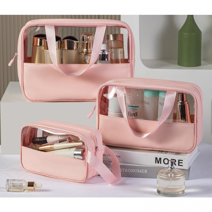Geanta cosmetice Flippy, pentru voiaj sau organizare, 26 x 15 x 10 cm, roz [2]