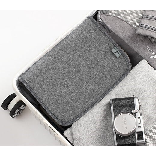 Geanta cosmetice voiaj, Flippy, material textil, impermeabil, Gri, 12.5 x 9 x 22 cm [9]