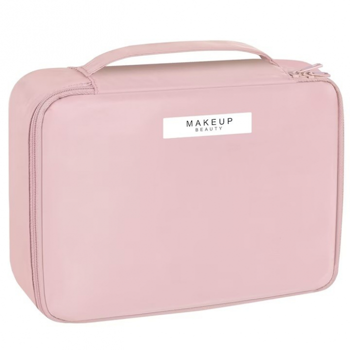 Geanta de Calatorie, Flippy, pentru Cosmetice si Articole de Toaleta, Material Impermeabil, 2 in 1, Portfard Interior Detasabil, 23 x 16 x 8 cm, Roz [1]