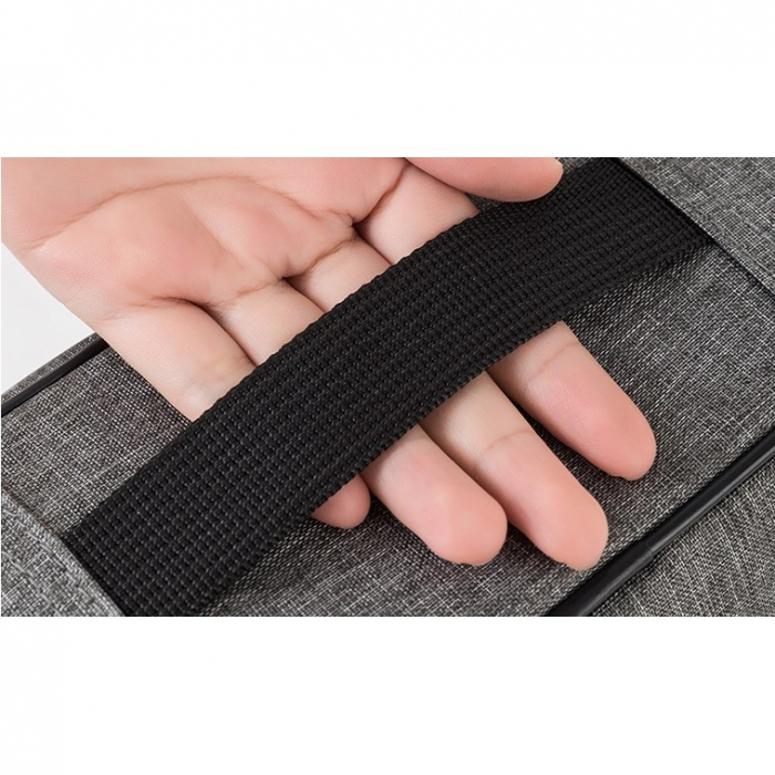 * LICHIDARE STOC * Geanta Flippy pentru Depozitare Acte si Documente, Facturi, Carduri, cu Cod de Securitate, 2 Compartimente, Impermeabila, 37 x 10.5 x 27 cm, Gri - [8]