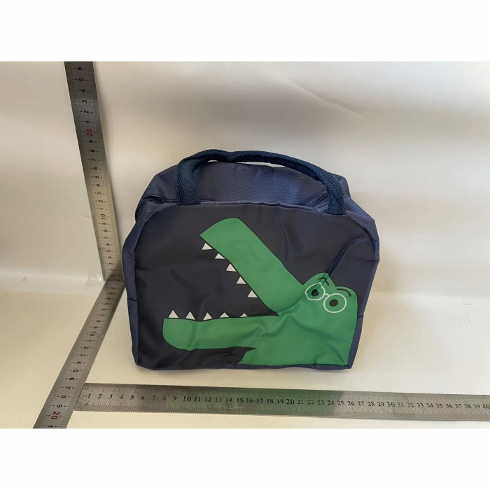 Geantă Frigorifică, Flippy, cu Desene Animat, Portabilă pentru Copii, de Prânz, din Pânză Oxford, 22x14x19 cm, Model Dinozaur, Albastru [2]