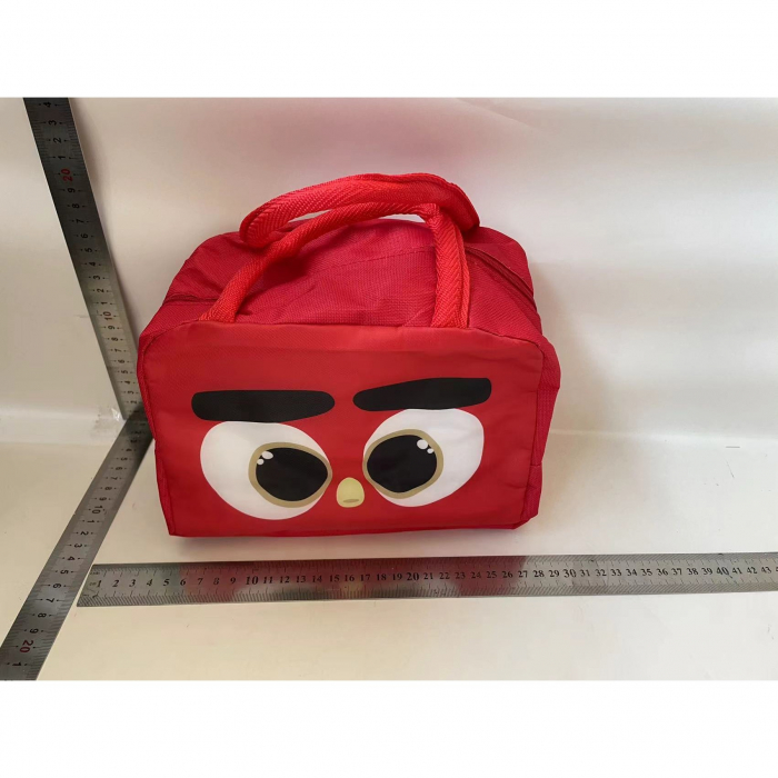 Geantă Frigorifică, Flippy, cu Desene Animat, Portabilă pentru Copii, de Prânz, din Pânză Oxford, 22x14x19 cm, Model Pasare, Rosu [2]