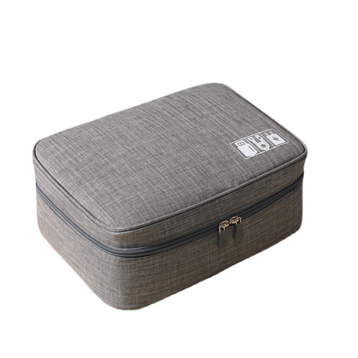 Geanta Organizatoare Flippy, Pentru Cabluri si Accesorii, Portabila, Impermeabila, 24,5 x 18 x10cm, Gri [2]