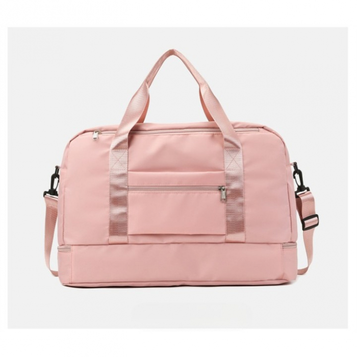 Geanta Pliabila, Flippy, pentru Voiaj, Buzunare Multiple, de Mana, Impermeabila, Material Textil, Capacitate 8 Kg, Dimensiune Deschisa 42x28x10 cm, Roz [8]