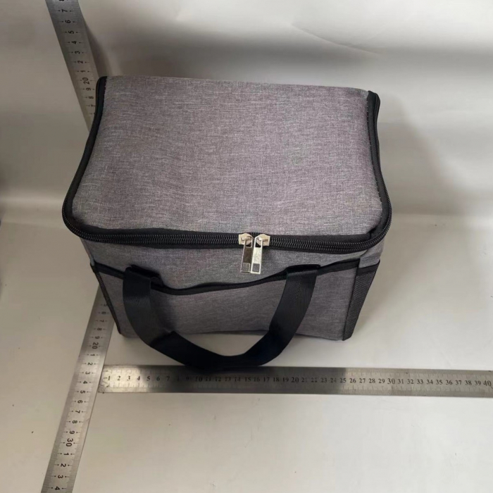 Geanta Termica Flippy pentru Pranz, Compartimente Telefon si Tacamuri, Multifunctionala, Impermeabila, 24x18x21 cm, Gri [2]