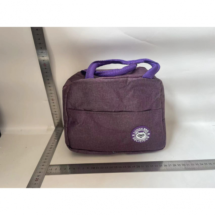 Geanta Termica pentru Pranz, Flippy, Multifunctionala, Compartimentata, Impermeabila, cu Manere, Buzunar Exterior, 22x14x19 cm, Mov [2]
