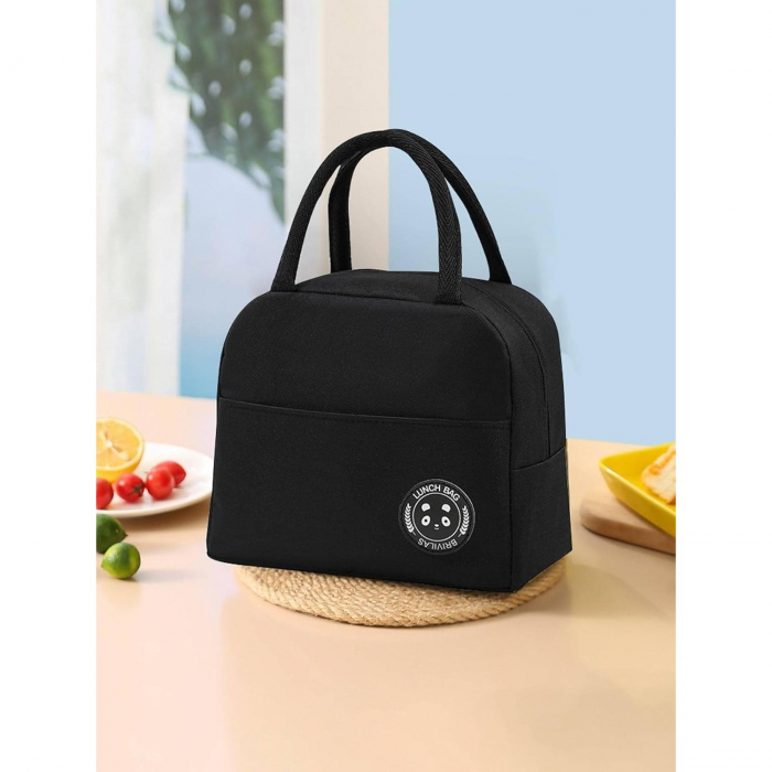 Geanta Termica pentru Pranz, Flippy, Multifunctionala, Compartimentata, Impermeabila, cu Manere, Buzunar Exterior, 22x14x19 cm, Negru [3]