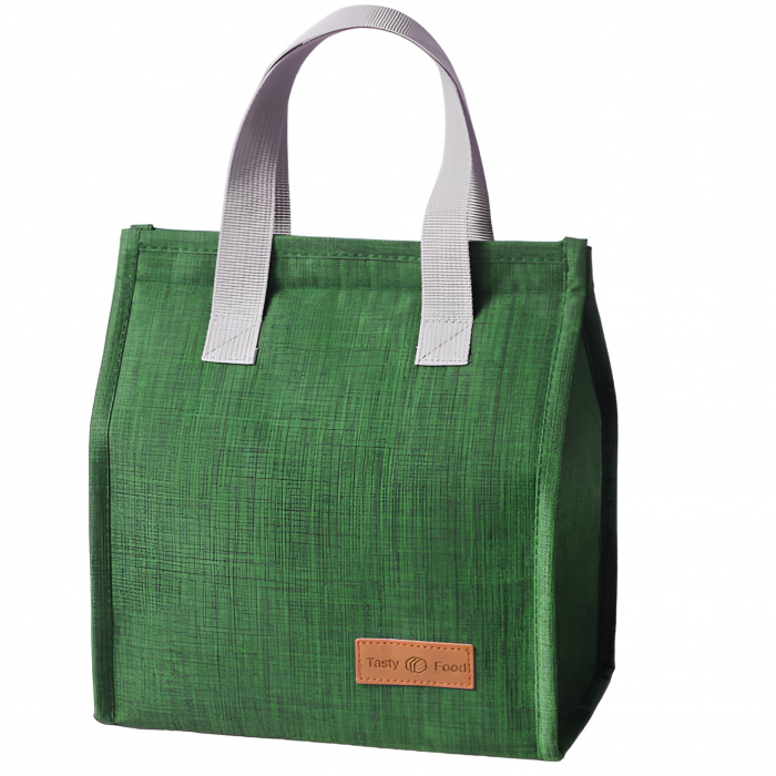 Geanta Termoizolanta Tip Bento Bag Flippy, Camping Cooler, Aluminiu, 22.5x13x25,5 cm, 3.3 L, Verde [1]