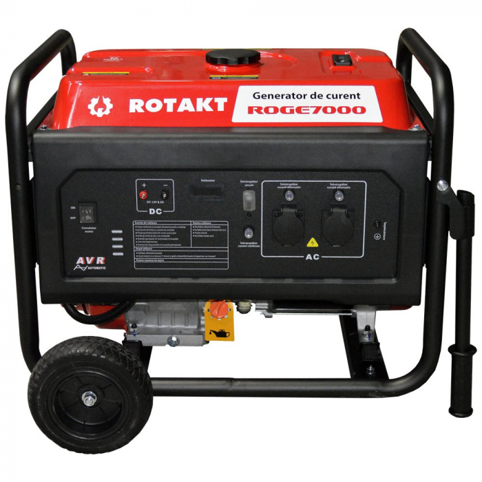 Generator de curent benzină Rotakt ROGE7000 6.8 KW, AVR, Voltmetru, Iesire12V, Consum Redus 3,12 l/h [2]