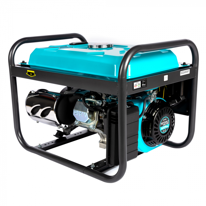 Generator Detoolz 2.5kW 2 prize 230V benzina, 4T, pornire manuala 15L fara roti G01 [14]