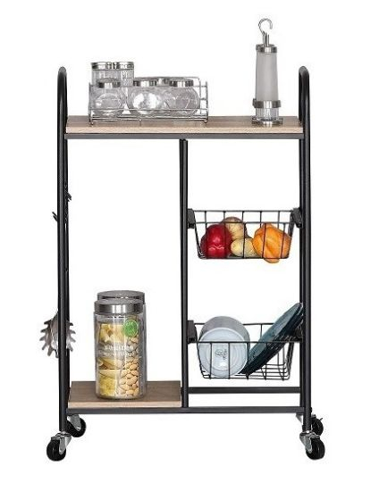 Gheridon multifunctional Tor, negru, 57x30x85 cm [2]