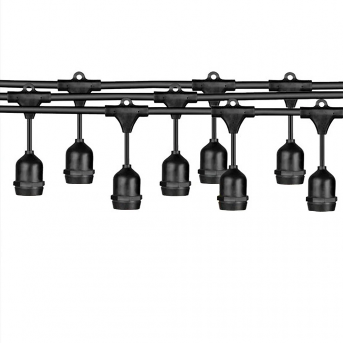 Cablu ghirlanda luminoasa de exterior 10 dulii, 10 M, 220 V interconectabil, cablu negru [1]
